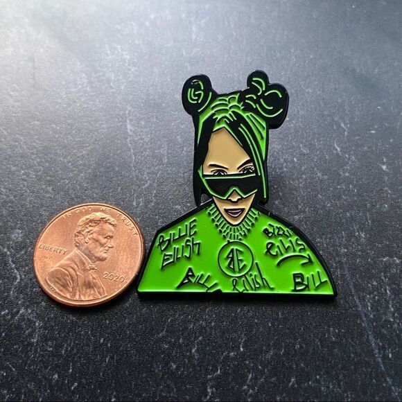 Billie Eilish 3 Enamel Pin/ Brooch Lapel - Picture 3 of 6